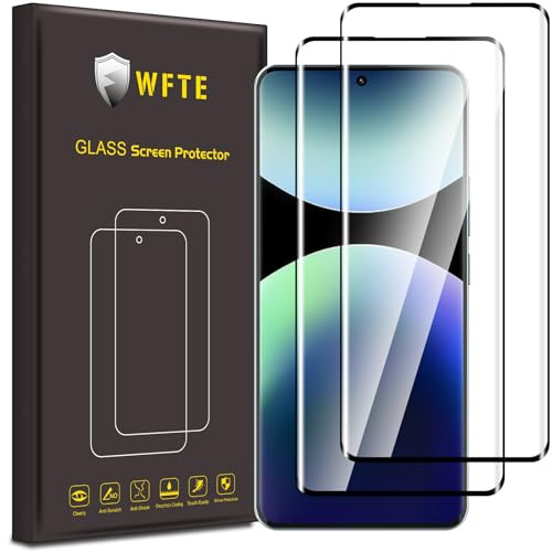 WFTE [2-Pack Protector de Pantalla para Xiaomi Redmi Note 14 Pro/Pro+,3D Cobertura máxima,9H Dureza,Huellas Dactilares Libre,Cristal Templado Protector de Pantalla Redmi Note 14 Pro Plus 5G(Negro)