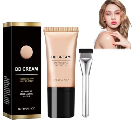DD Cream, Base Crema Viso, Idratante Correttore Liquido Fondazione, Mantiene Il Trucco Senza Toglierlo, DD Cream Stay Matte, Leggero Senza Rimuovere Il Trucco, Colore Naturale