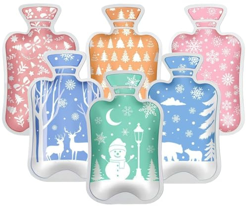 Orssmigs 6 Pcs Reusable Hand Warmer, Mini Pocket Hand Warmer for Children, Instant Portable Hand Hot Water Bottle, for Cold Days and Heat Therapy Pain Relief