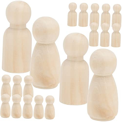 ifundom 48stücke Teiliges Naturfarbener Holzfiguren Unvollendete Holzpuppen Zum Bemalen Diy Junge Mädchen Bastelset Für Kreative Malprojekte Und Handgemachte Spielfiguren