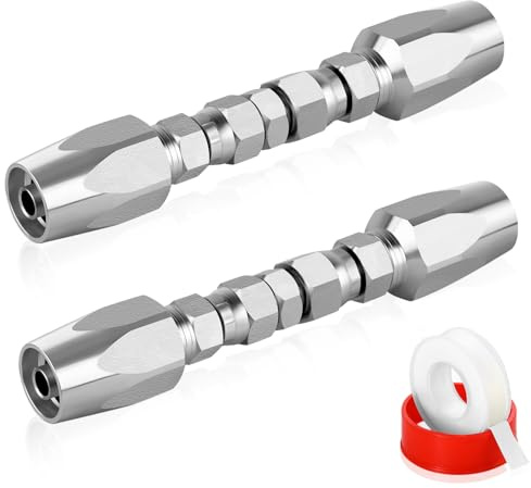 Hydraulic Hose Repair Kit, 1/4 ID Reusable hydraulic Hose Fittings 2 Pack