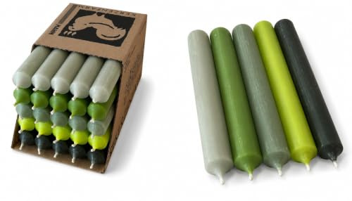 Kerzenfarm Hahn Stabkerzen Bunt - Kerzenset 25 Stück - Premium Qualität Made in Germany - 22mm Durchmesser, 18cm Länge bunte Kerzen durchgefärbt Stabkerzen pastellfarben - Tafelkerzen Set 2