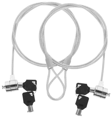 NUOBESTY 2juegos Cable De Bloqueo para Portátil Antirrobo Candado De Cadena Llave De Suministro De Computadoras para Uso Oficina o Viaje