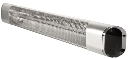 eDecks Ecostrad Stratus Infrared Patio Heater - Silver - 2kW - Low Glare - Wall or Ceiling Mounted Outdoor Heater for Patios, Gardens & Covered Spaces