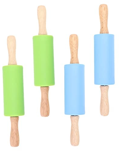 VICASKY 4 pezzi Mattarello in Silicone per Professionale per Pasta Biscotti e Sfoglie Antiaderenti Blu e Utensili da Cucina per e Dumpling