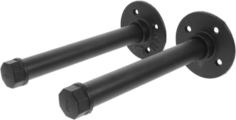 DIYEAH 2 Pz Staffa per Mensola Sospesa Supporto a Parete per Tubo Acqua Staffe per Legno Facile Montaggio Design Moderno per Libreria Cucina Casa