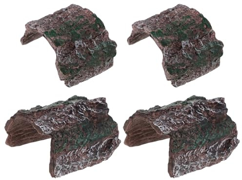 Parliky 4 St reptilgrotta Reptil som gömmer grottan Reptile Cave ödla skydd reptil gömställe akvarielandskapsdekoration orm som gömmer sig PVC