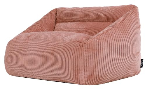 icon Cecilia Kids Cord Bean Bag Sofa with Filling, 2 Seater, Pink