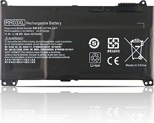 RR03XL Laptop Battery Compatible for HP ProBook 430 440 450 455 470 G4 G5 Mobile Thin Client MT20 MT21 Series HSTNN-PB6W HSTNN-LB7I HSTNN-LB71 HSTNN-UB7C HSTNN-I74C 851477-421 851477-541 48Wh