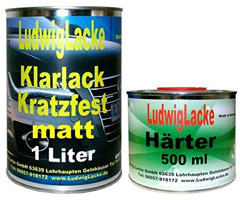 LudwigLacke MS Klarlack matt Set für Autolacke und Effektlack 1,5 Liter