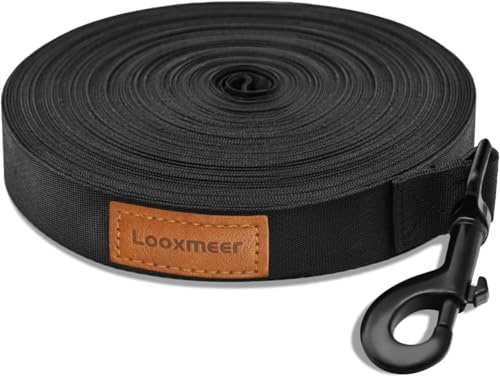 Looxmeer Träningskoppel för Hundar, 3m / 5m / 7m / 10m / 15m / 20m / 25m / 30m Robust Klubbkoppel med Förvaringsväska, Handrem och D-karbin