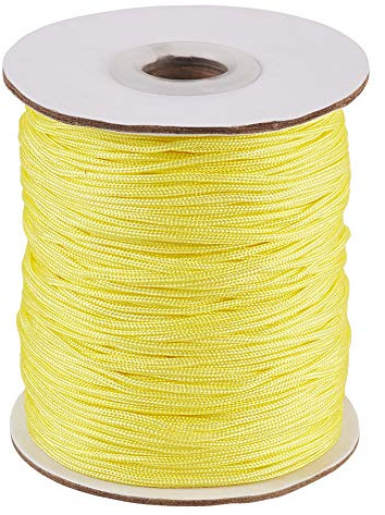 Cheriswelry 140yards Nylon Cord 1.5mm Yellow Beading Thread Strong Braided Lift Shade Cord for Venetian Blinds Macrame Bracelet Jewellery Making