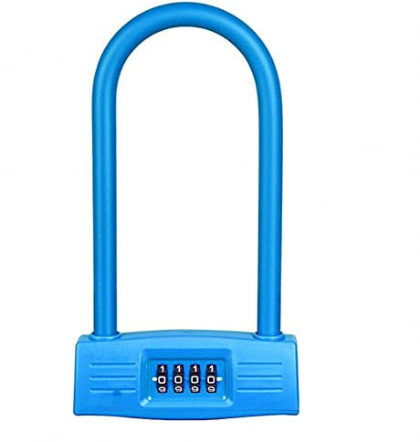 RONGJJ Bügelschlösser Fahrräder U-Schloss Heavy Duty Anti-Diebstahl-Fahrrad Mit Stahlflexkabel Und Stabiler Halterung Für Fahrräder, Fahrräder, Motorräder, Motorräder Motorcycle, Blue
