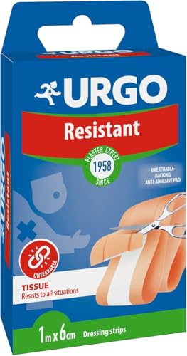 Urgo - Résistant - Tissu résistant aux frottements et aux étirements - Bande 1m x 6cm