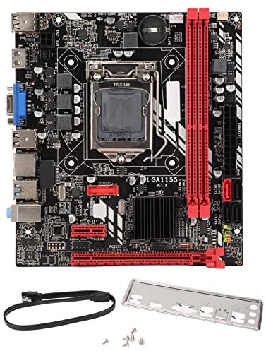 Computer Desktop Motherboard, DDR3 Motherboard Unterstützt 1155 Pins I3 I5 I7 Prozessor 2 DDR3 100M Netzwerkschnittstelle Stabiles Power Gaming Motherboard