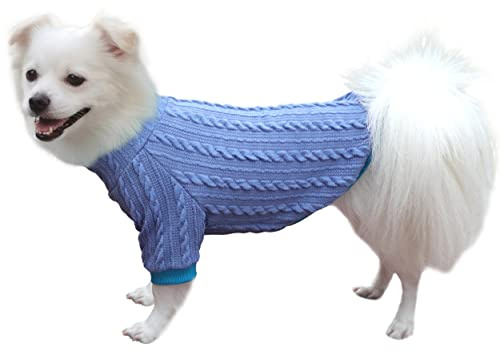 HuaLiSiJi Hundepullover Chihuahua Pullover Chihuahua Kleidung Small Dog Sweater, Elastizität Weichheit Komfort und Wärme (M, Blue)