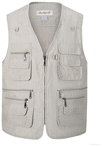 Btmpmcs Gilet da Pesca All'aperto da Uomo Casual Multi-Tasche Panciotto Leggero Traspirante Gilet da Sport Reporter Caccia Fotografia Giacca da senza maniche da Lavoro