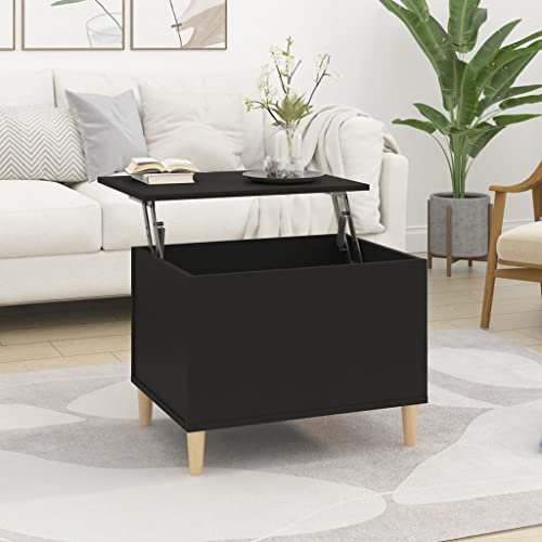 BUKSCYJS Wohnzimmertisch Klein,Truhentisch Couchtischcouchtisch Schwarz 60x44,5x45 cm Holzwerkstoffgeeignet FüR Wohnzimmer, Neben Dem Sofa, Arbeitszimmer, Konferenzraum