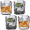 Asfrode Lot de 4 verres à whisky irréguliers en cristal irrégulier, verres à whisky, à jus, pour papa, mari, amis, verrerie pour bourbon/rhum/barbecue (gris)