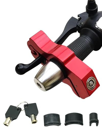 Greluma 1 Stück Robustes Motorradschloss, Diebstahlschutz, verstellbares Fahrrad lenkerschloss für Mopeds, Motorräder, Roller, Geländefahrzeuge, Dirtbikes (rote Farbe)