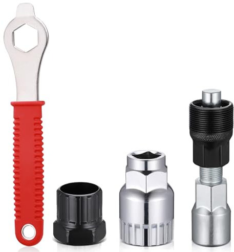 Hejo Bicycle Crank Extractor Puller, Bicycle Crank Removal Tool Set, Bottom Bracket Removal Tool, 16mm Bike Crankset Wrench, Flywheel Removal Tool for Mountain Bike Bicycle