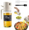 SUWMUWFU Pulverizador de aceite 2 en 1, pulverizador de aceite para freidora de aire caliente, 550 ml, botella pulverizadora de aceite para cocinar (Blanco)