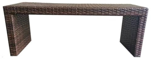 DAVBIR Rattan Rückenless Bank, Metal Zwei Personen im Freien, Furniture Park Bank für Terrasse, Rasen, Balkon, Veranda, Garten, Deck, Pool am Pool (Size : 120 * 35 * 38cm/47 * 14 * 15in)