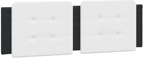 vidaXL Kissen für Kopfteil Zadar, Wandpolster Polsterpaneel Bettkopfteil, Rückenkissen Polsterkopfteil Wandkissen Schlafzimmer, Weiß Schwarz 160cm Kunstleder