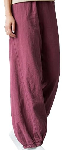 Genérico Pantalones De Tai Chi Cómodo Pantalones De Kung Fu Pantalones Sueltos De Wing Chun Pantalones De Meditación Pantalones Zen Pantalones De Artes Marciales,01,4XL