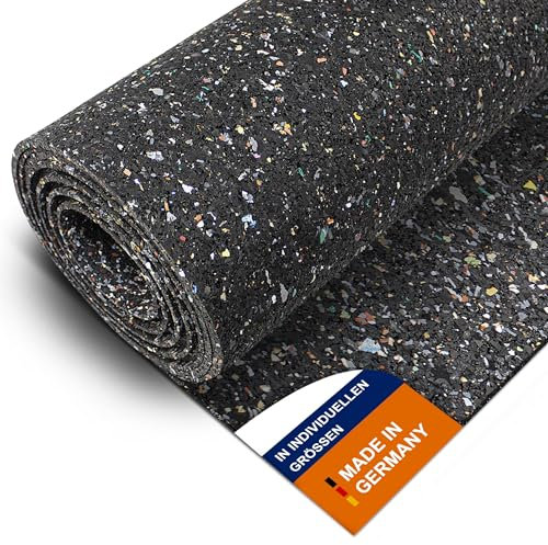 Wulkow Bautenschutzmatte 100cm breit - LÄNGE 0,05m bis 10m - STÄRKE 3mm bis 15mm - Auswahl 100cm x 100cm x 5mm - Gummimatte Antivibrations-Unterlage Palettenauflage Schutzmatte Schallschutzmatte