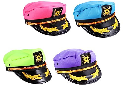 GALPADA 4stücke Teiliges Kapitänsmütze Für Erwachsene Verstellbare Wasserfahrzeug-hüte Purpur Für Cosplay Karneval Und Segelpartys