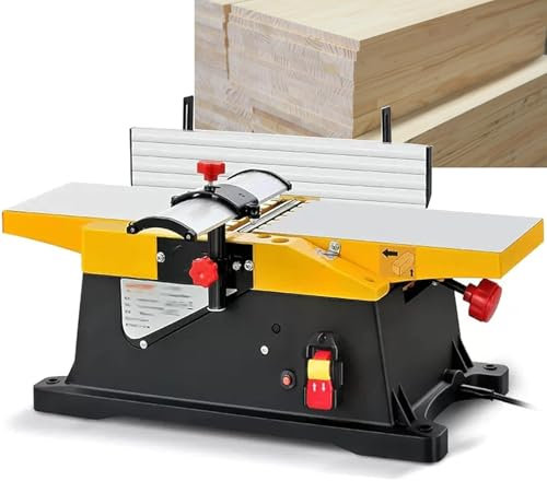 Cepilladora de sobremesa eléctrica de 1800 W, cepilladora de carpintería de escritorio eléctrica 12000R/MIN, cepilladora de madera de sobremesa multifuncional de 6 pulgadas, profundidad de corte