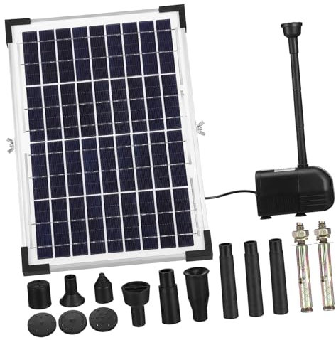 Parliky 12w Solar Wasserpumpe Für Garten Springbrunnen Outdoor Teichpumpe Mit Großem Solarpanel Und Neigbarem Winkel Einfache Montage Langlebig Für Dekoratives Wasserspiel