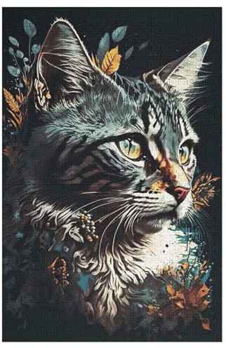 Puzzle 1000 Teile Erwachsene Katze Holzpuzzle Für Erwachsene Lernspiel Herausforderungsspielzeug 1000-teilige The Puzzles Für Erwachsene Kinder （78×53cm）