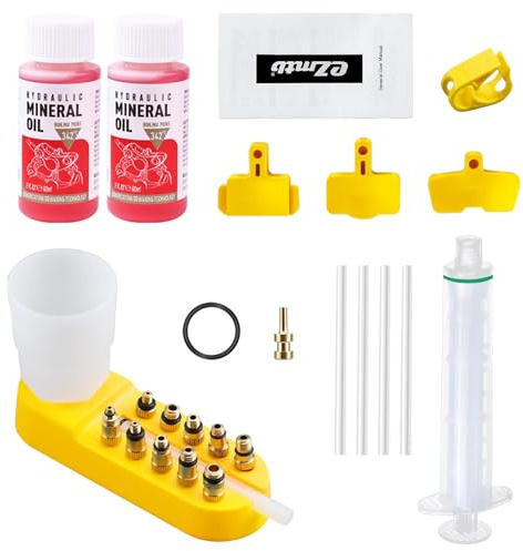 Anluomania Entlüftungskit, Entlüftungsset, Bremsen Entlüftungsset, Fahrrad Bremsen Entlüftungskit, Inklusive 120 ML Mineralbremsflüssigkeit, Transparenter Trichter