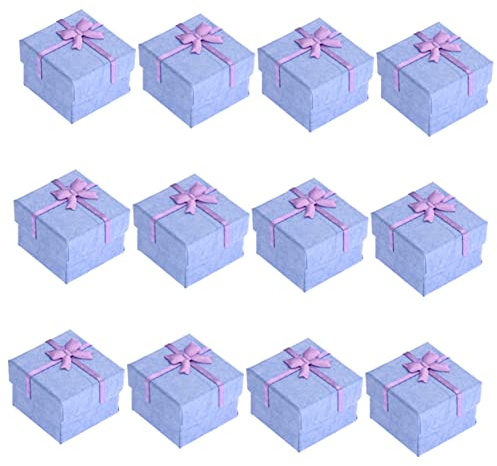 COLLBATH 12 St Askar Smyckeskrin Smyckesaskar Rektangulärt Gåvoask Med Rosett Små Tomma Askar Små Presentaskar Halsbandsaskar Smyckebehållare Askar För Smyckesförpackning