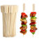 zoerbufan 60 Pieces Bamboo Paddle Skewers 15CM, Kids Wooden Fruits Picks Biodegradable, Cocktail Barbecue Kebabs for Burger Stacks, Vegetables, Fruit, Sweets, Appetisers and Platters