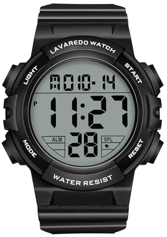 Timever Men's Digital Watch 5ATM Waterproof Sport Alarm Stopwatch