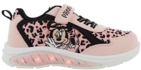 Leomil Disney Minnie Baskets Lumineuses pour Filles Chaussures Enfants 24, Idéal pour l'école et Les Loisirs, Rose