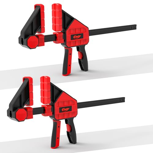 EHDY Bar Clamps for Woodworking, 2-Piece 12 Inch Clamps Set with 550 LBS Load Limit, One-Handed Clamp/Spreader, Heavy-Duty Quick-Change F Clamp, Ideal for Woodworking/Carpentry/Home Improvement/DIY