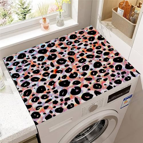 Highdi Textures Animales Housse de Protection pour Machine à Laver Top,Coussin de Machine à Laver Antidérapant Housse de Machine à Laver pour Machine à Laver Ou Sèche-Linge (Noir,30x40cm)