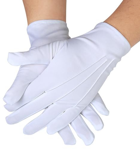 Genikeer Gants Blancs Costume, Mitaine Élégante Pour Uniforme, Gants Blancs Antidérapants Pour Soirée, Cuisine, Jardinage, Uniforme Et Occasion Formelle