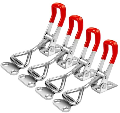 Jemcgrl 4 Pack Toggle Clamp 4001 Adjustable 304 Stainless Steel Toggle Hasp Latches for Smoker Lid Jig Freezer Door