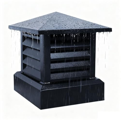 Schornsteinabdeckung aus Aluminiumlegierung, 25 30 35 cm Schornstein Regenhut Eckig, Kaminhaube mit Vogelschutz, Dach Entlüftungsabdeckung Wetterfest Rostfrei(25 cm)