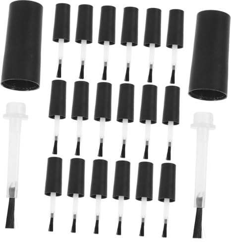 Toyvian 20pcs Nail Polish Brush Replacement Empty Gel Polish Bottles Brush for Liquid Caps