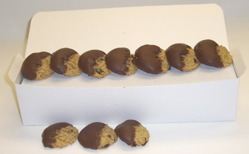 Scott's Cakes Half-Dipped Oatmeal Rasin Cookies with Milk Chocolate in a White Gourmet Box