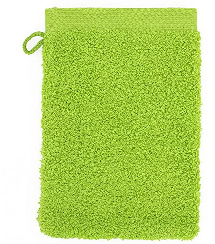 Linnea - Manopla de baño (16 x 21 cm, 550 g/m²), color verde pistacho