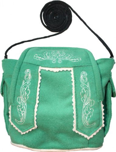 German Wear Damen Handtasche Trachtentasche Dirndl Taschen Trachten Leder-Imitat, Frabe:Grün