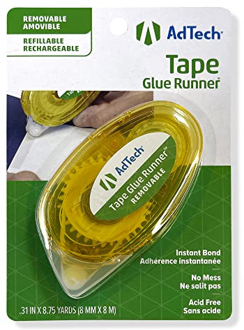 Adtech Crafter's Tape Removable Glue Runner.31X315 for Tape Runner 05632,Green,yellow