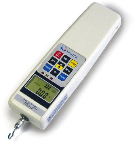 Sauter FH 50 - Dinamometro digitale universale con RS-232, per prove di trazione e compressione con funzione peak-hold, Campo di misurazione [Max]: 50 N, Divisione [d]: 0,01 N
